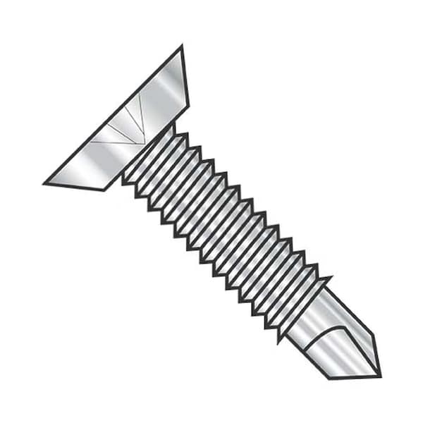 Usa Industrials Self-Drilling Screw, #12-24 x 11/16 in, Plain 410 Stainless Steel Flat Head Phillips Drive BULK-SCRW-12621 - main